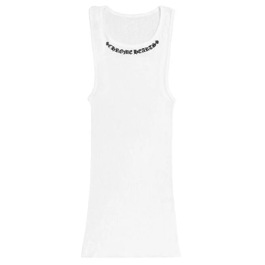 Chrome Hearts Neck Logo Rib Tank White
