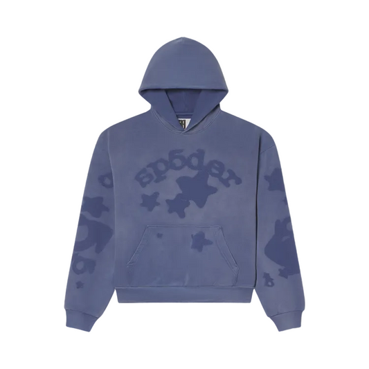 Sp5der Applique Beluga Hoodie 'Steel Blue'
