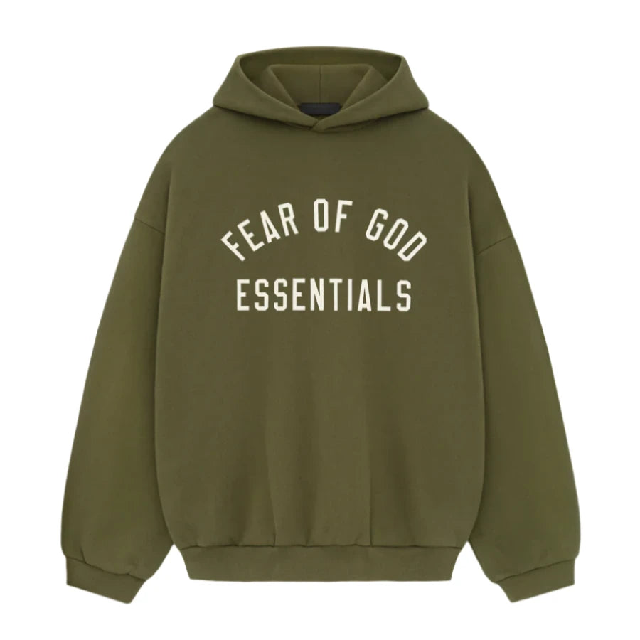 Fear of God Essentials Fleece Hoodie Military