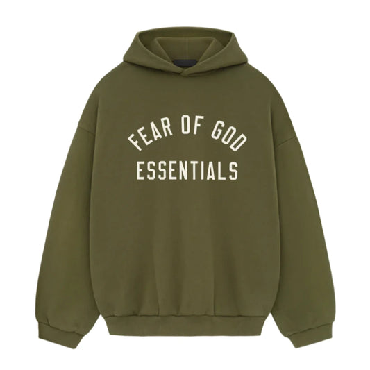 Fear of God Essentials Fleece Hoodie Military