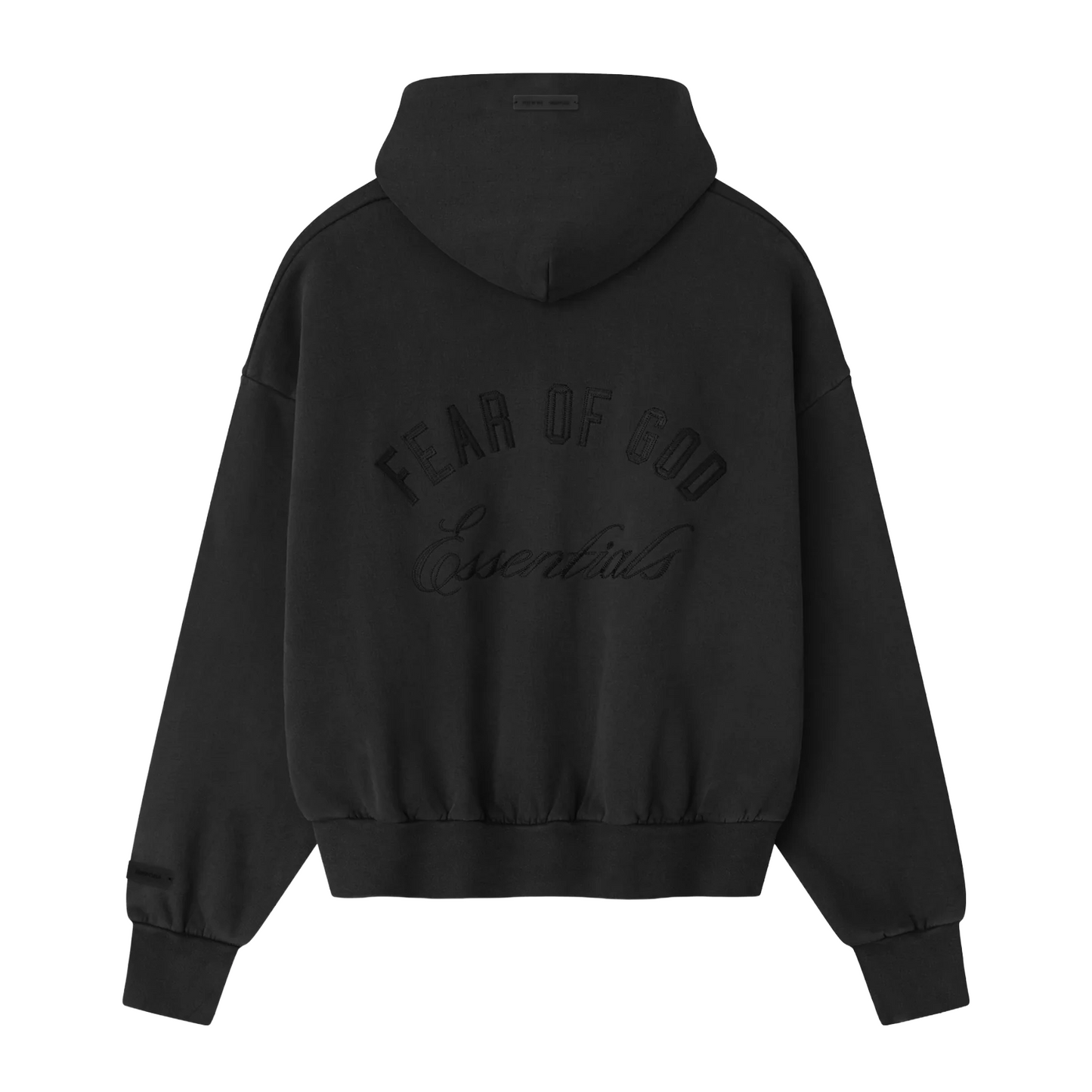 Fear of God Essentials Embroidered Classic Full Zip Hoodie Vintage Black