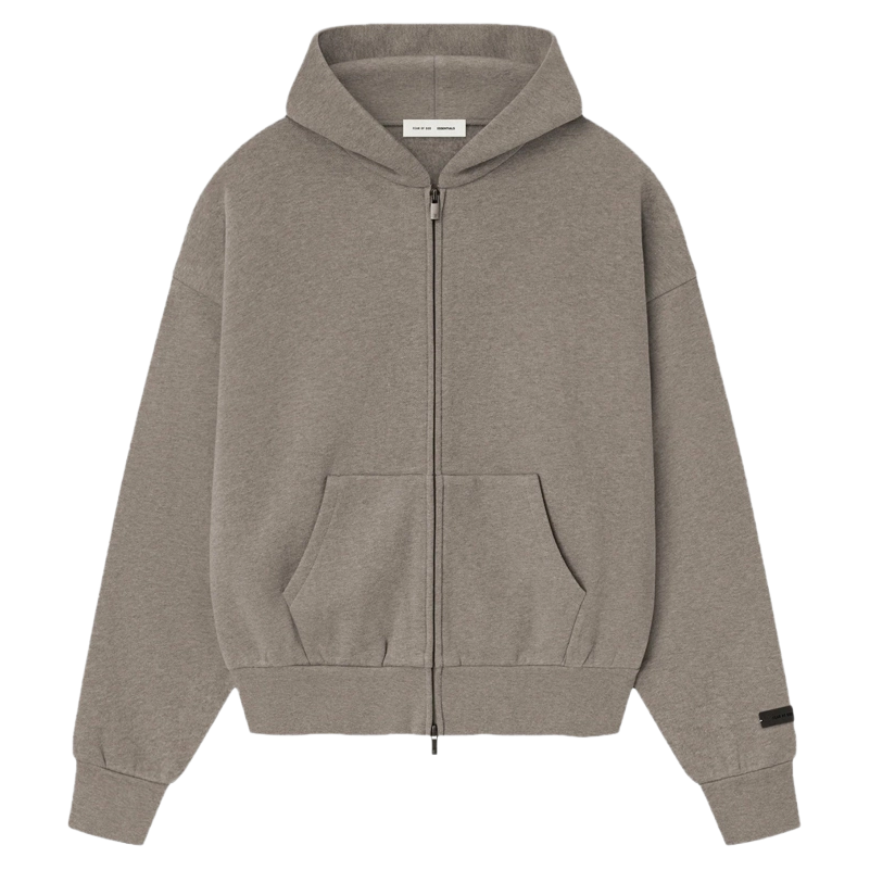 Fear of God Essentials Classic Fleece Zip-Up Hoodie Homestead Heather