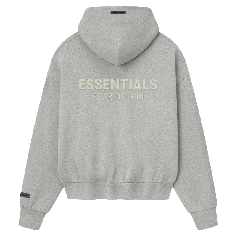 Fear of God Essentials Classic Fleece Zip-Up Hoodie Concrete Heather