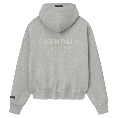 Fear of God Essentials Classic Fleece Zip-Up Hoodie Concrete Heather