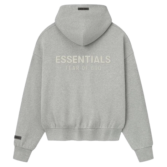 Fear of God Essentials Classic Fleece Zip-Up Hoodie Concrete Heather