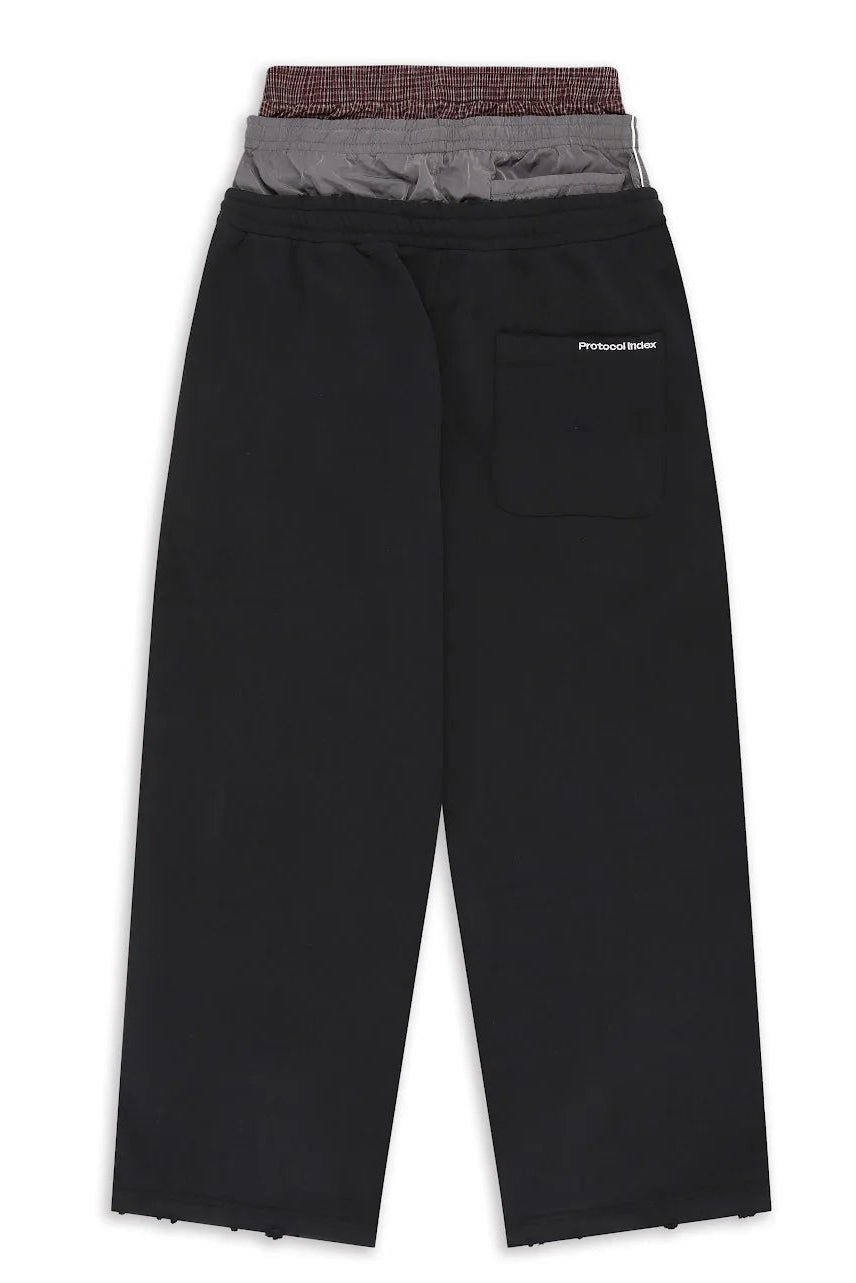 Protocol Index Retro 3 Layered Sweatpants Black