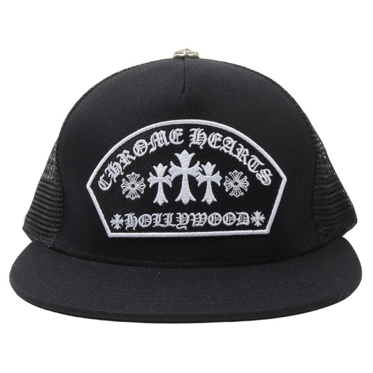 Chrome Hearts Arc Cross Patch Trucker Hat Black