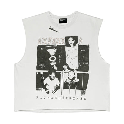 Enfants Riches Déprimés Endless Blockades Cut Off T-Shirt Faded White