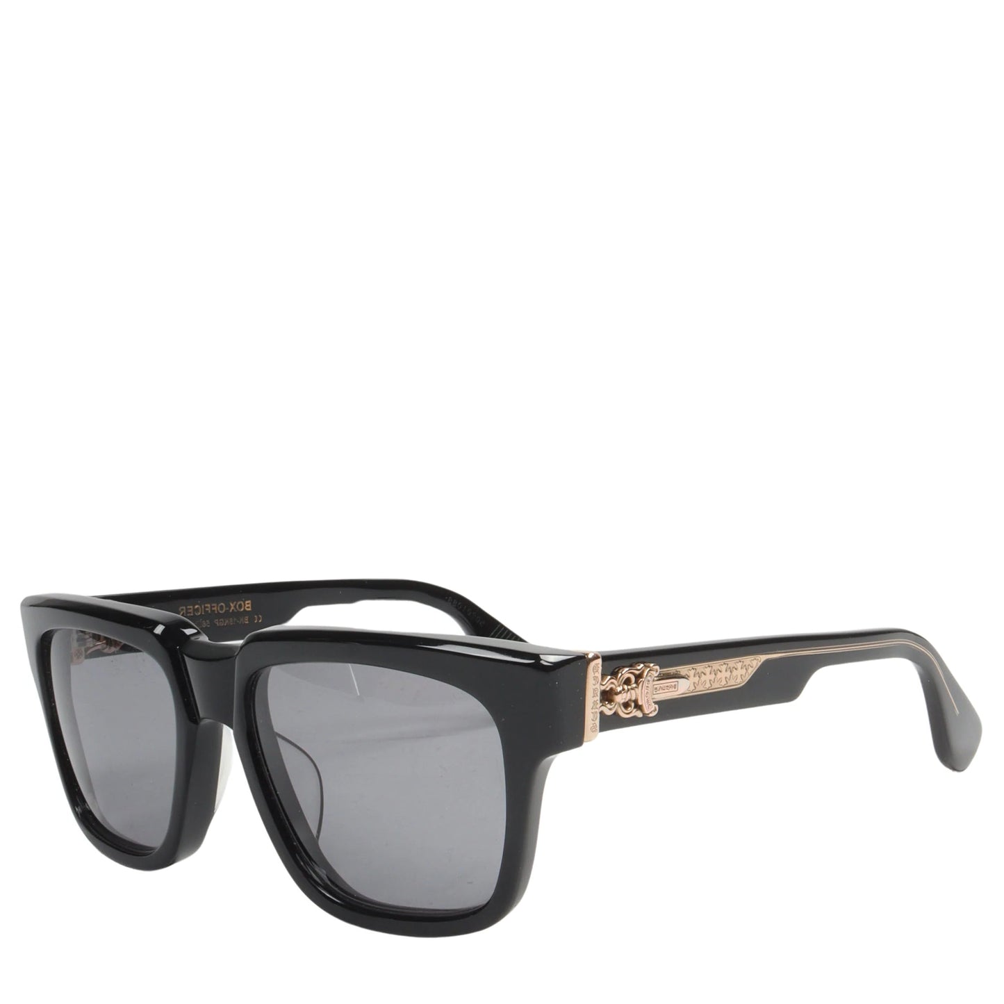 Chrome Hearts Box Officer Sunglasses Black/Gold