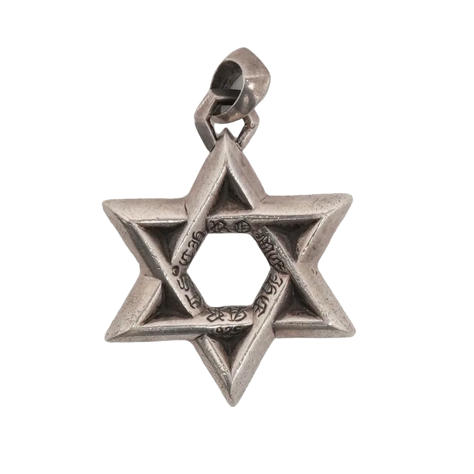 Chrome Hearts Silver Large Star of David Pendant
