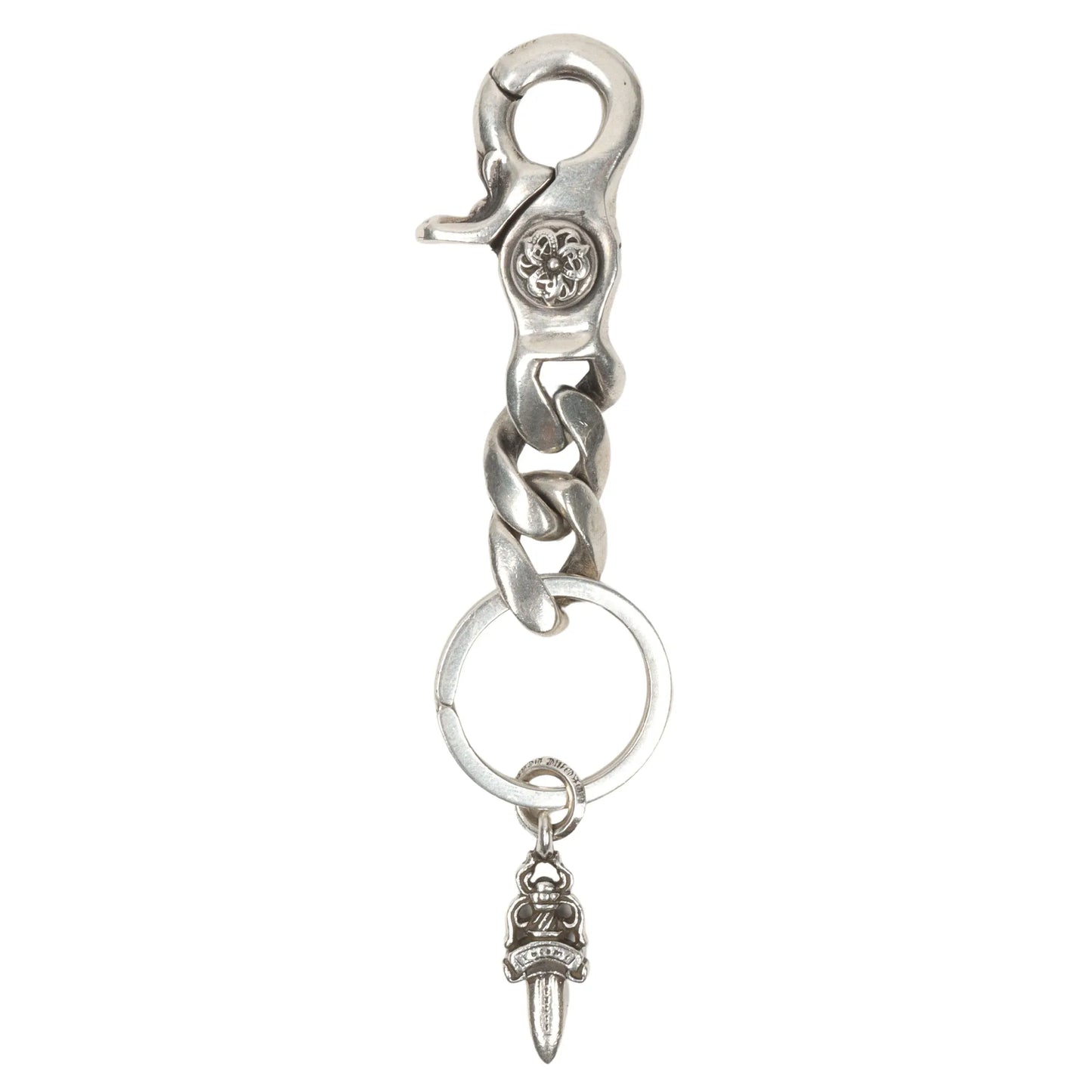 Chrome Hearts  Chain Link Belt Loop Clip w/ Keyring and Dagger