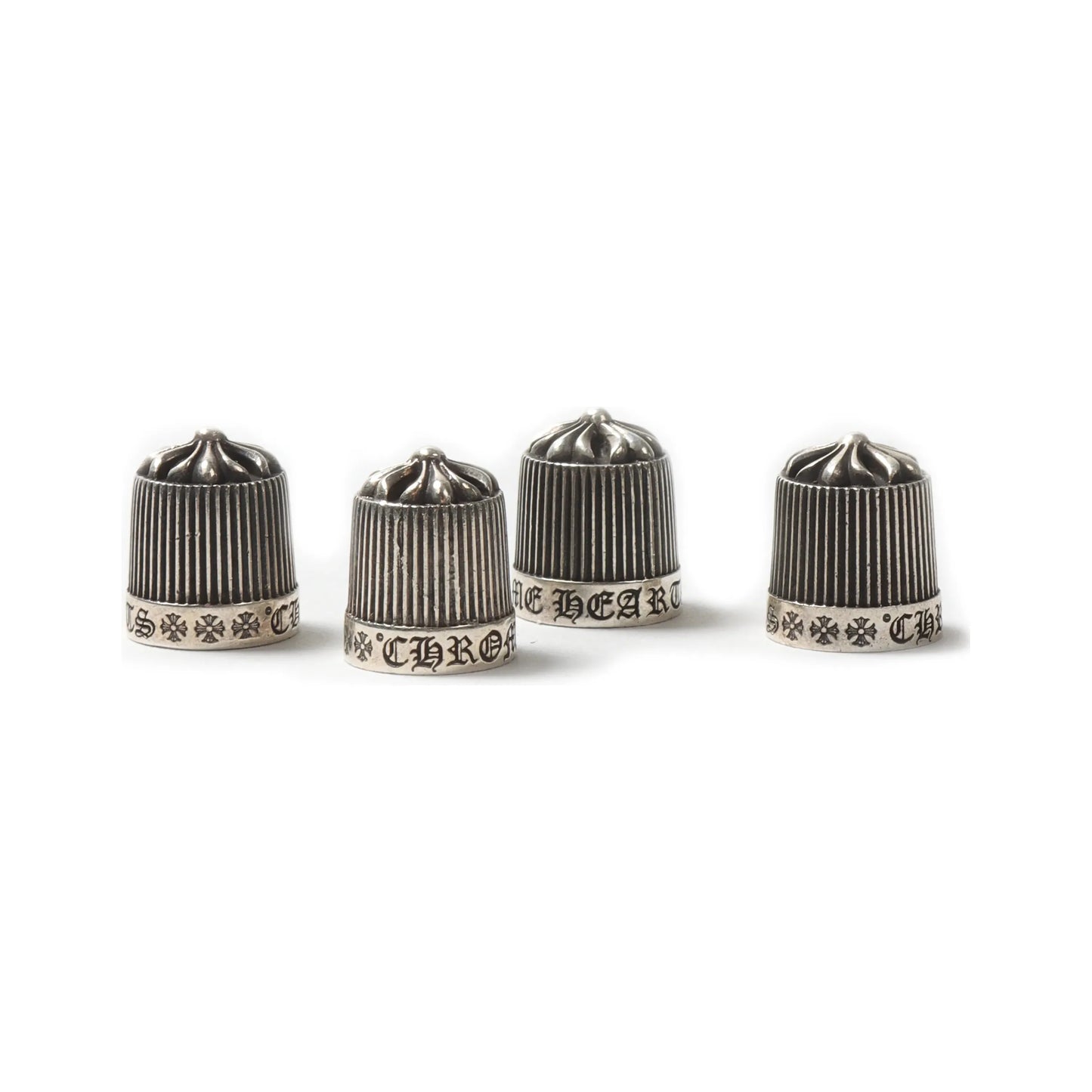 Chrome Hearts Silver Tire Valve Caps (Set of 4)