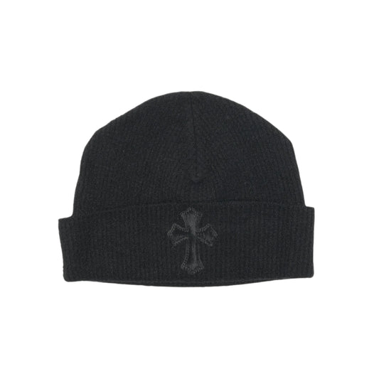 Chrome Hearts Pony Hair Cross Patch Beanie Black