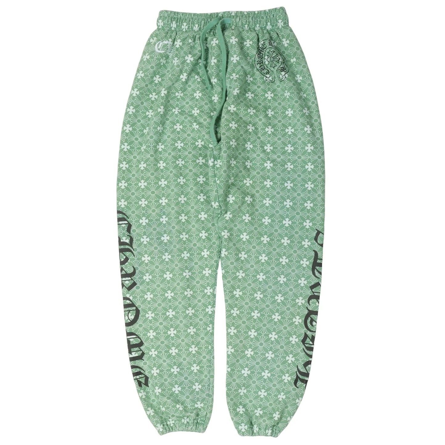 Chrome Hearts All Over Monogram Horseshoe Logo Sweatpants Green