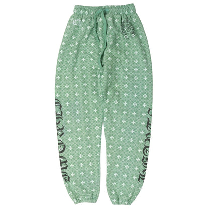 Chrome Hearts All Over Monogram Horseshoe Logo Sweatpants Green