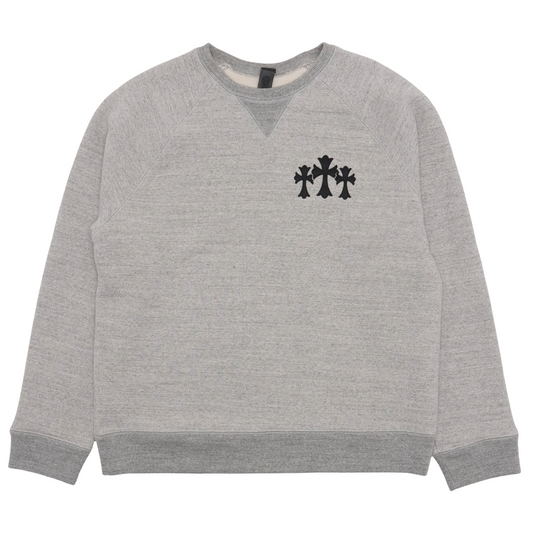 Chrome Hearts Triple Cross CH Seven-11 Crewneck Heather Grey