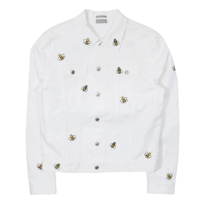 Dior x KAWS Bee Denim Trucker Jacket White Size S (Moderately Worn Pre-Owned) - Image 1