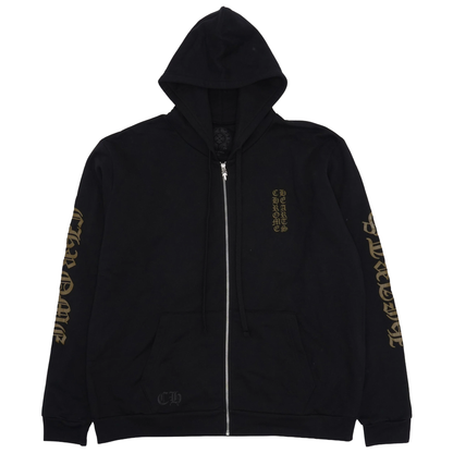 Chrome Hearts Vertical Logo Zip-Up Hoodie Black/Army Green