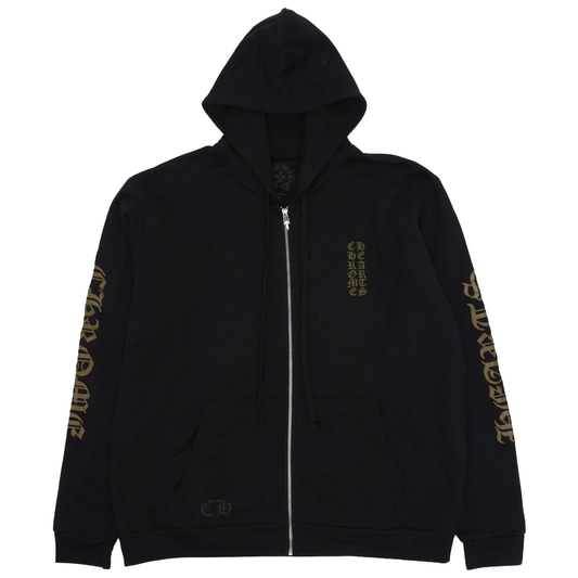 Chrome Hearts Vertical Logo Zip-Up Hoodie Black/Army Green