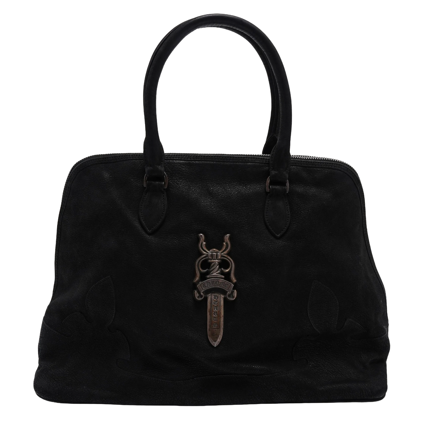 Chrome Hearts Dagger Embellished Calfskin Slouchy Mo Bag Black