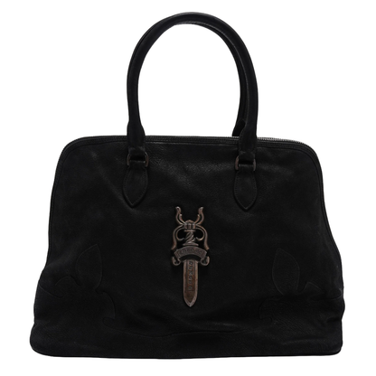 Chrome Hearts Dagger Embellished Calfskin Slouchy Mo Bag Black