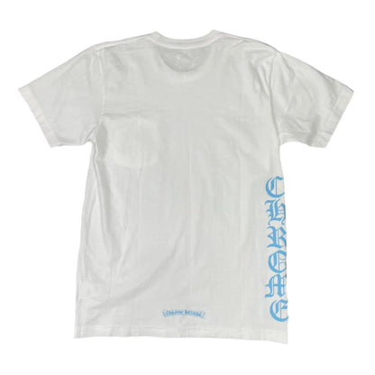 Chrome Hearts Script Neck Logo T-Shirt White/Light Blue