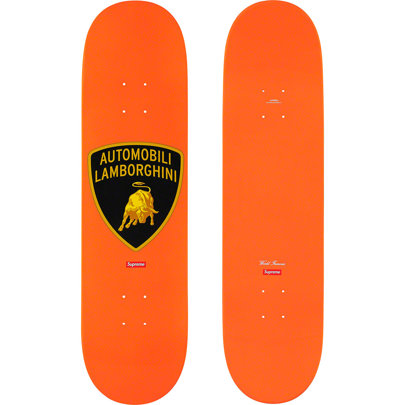 Supreme Automobili Lamborghini Skateboard Deck Orange