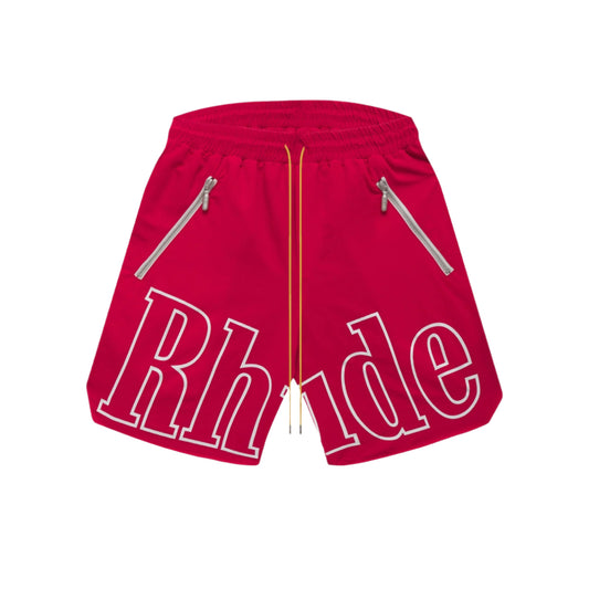 Rhude RH Logo Shorts Red