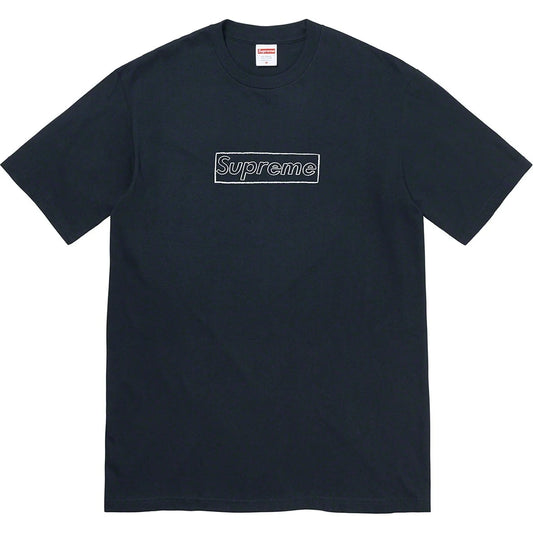 Supreme KAWS Chalk Logo Tee Navy