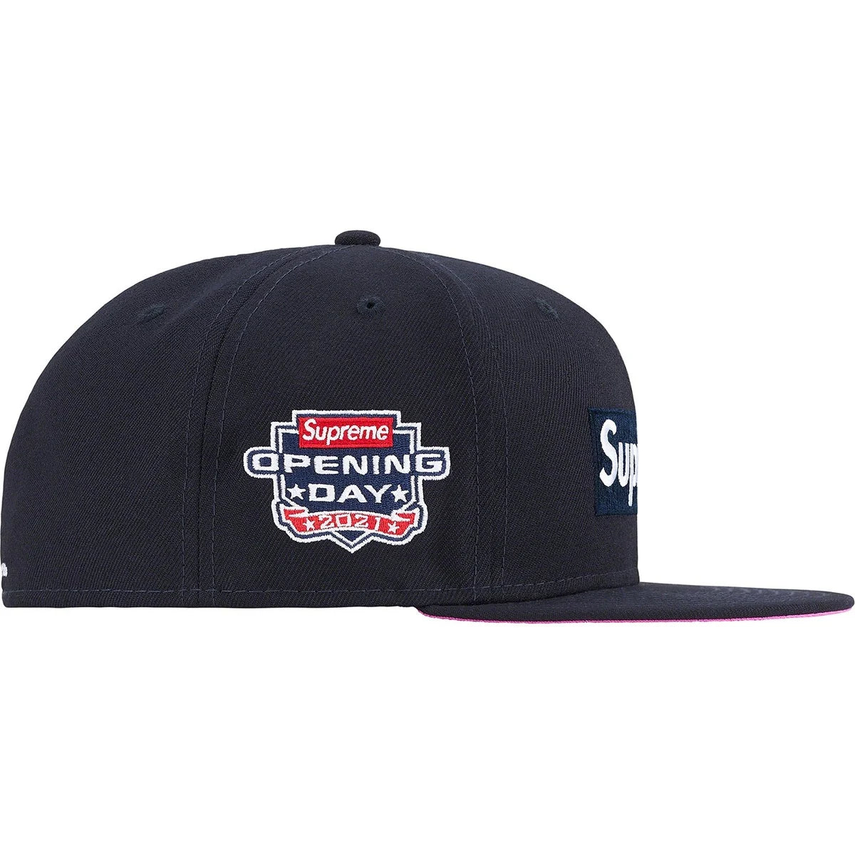 Supreme No Comp Box Logo New Era® Fitted Hat Navy