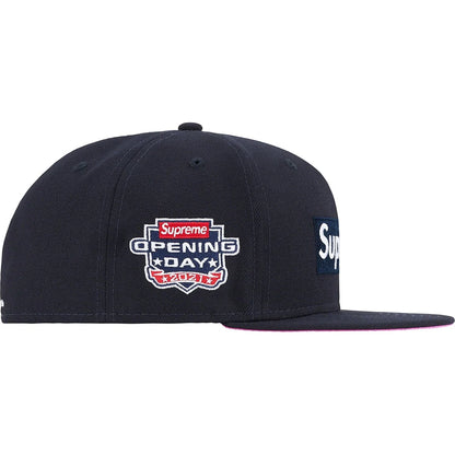Supreme No Comp Box Logo New Era® Fitted Hat Navy