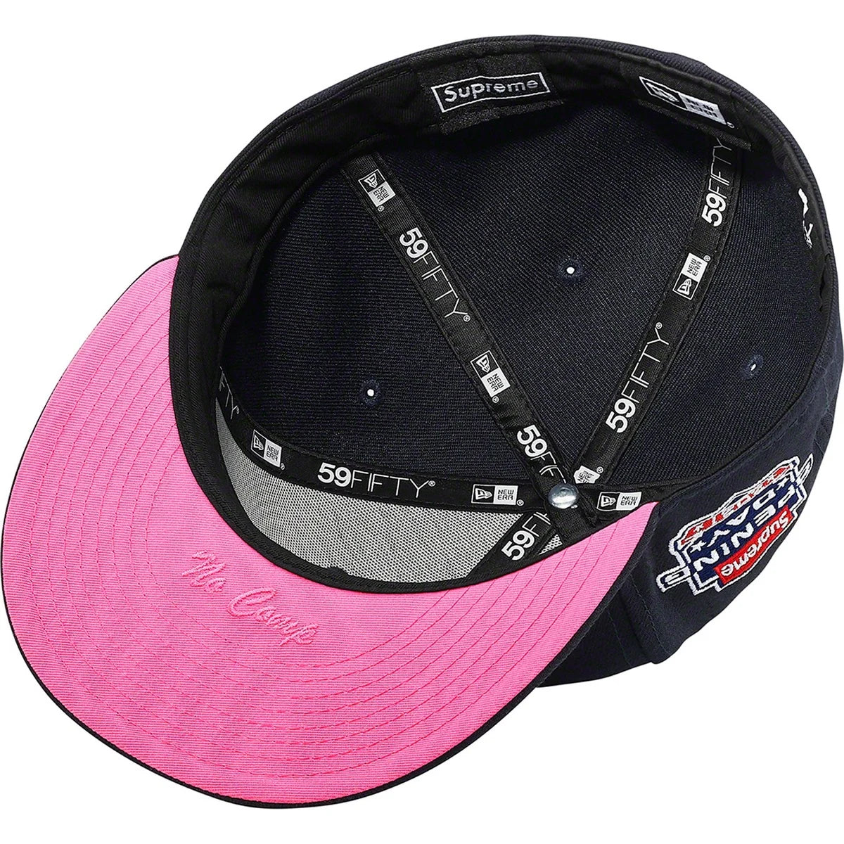 Supreme No Comp Box Logo New Era® Fitted Hat Navy