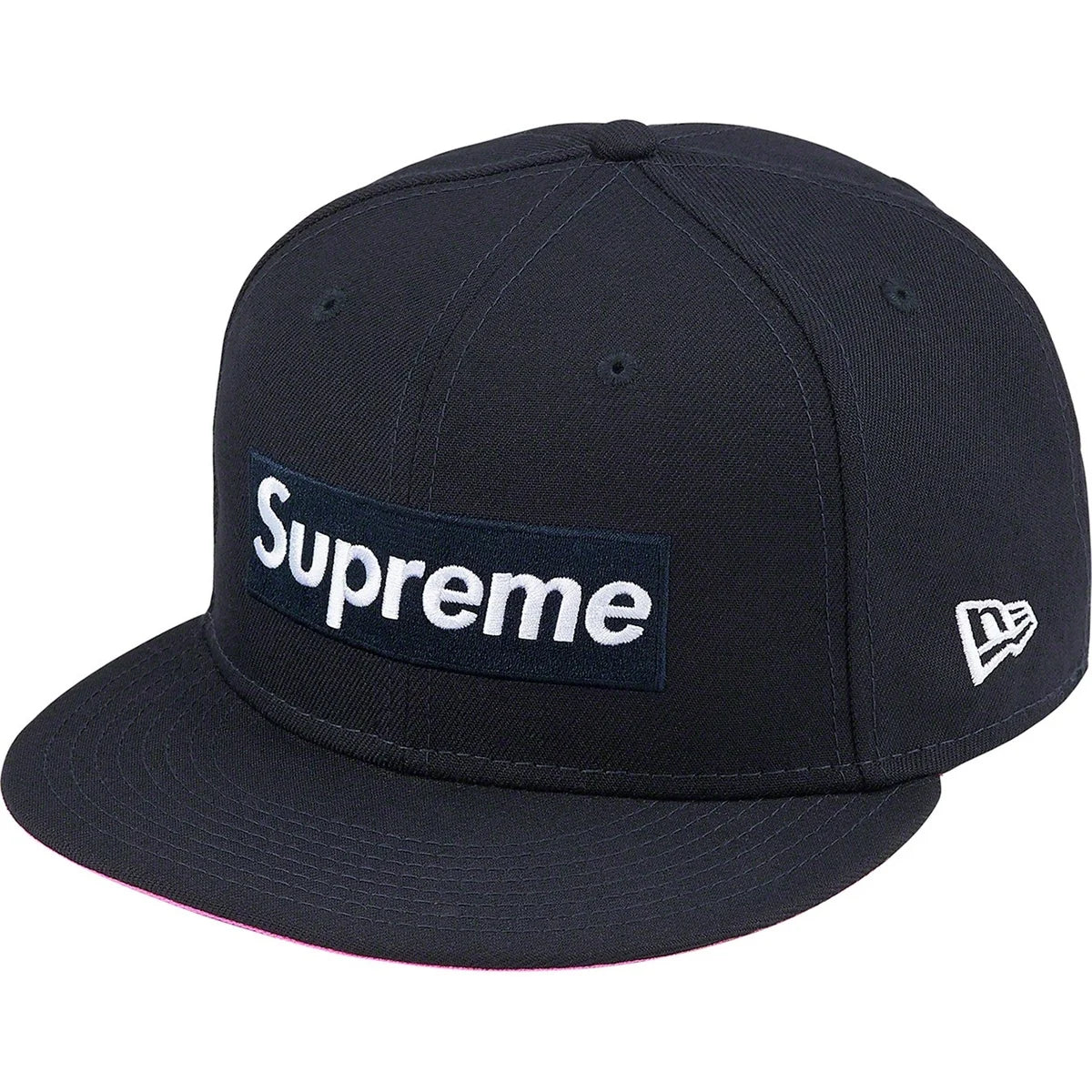 Supreme No Comp Box Logo New Era® Fitted Hat Navy