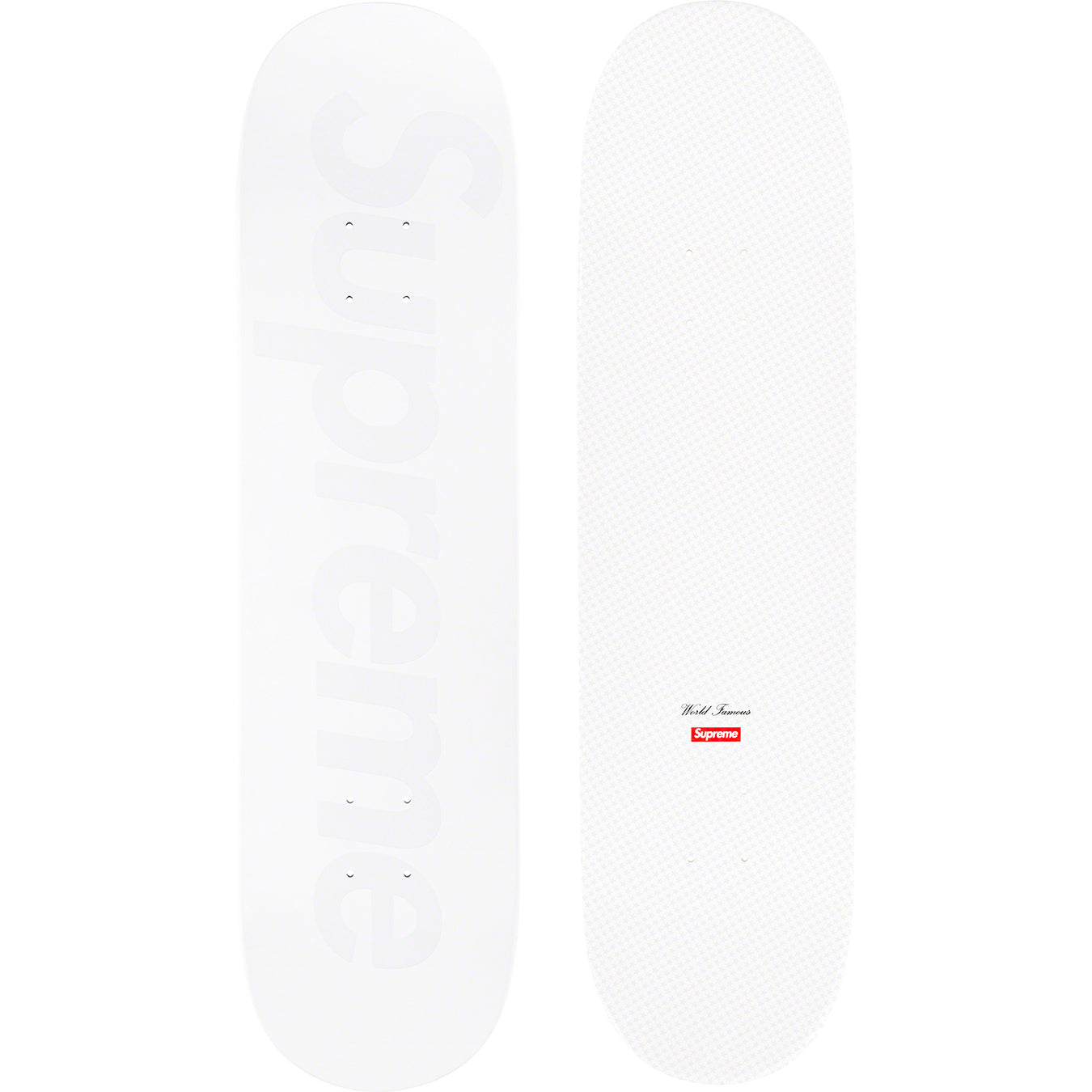 Supreme Tonal Box Logo Skateboard Deck White