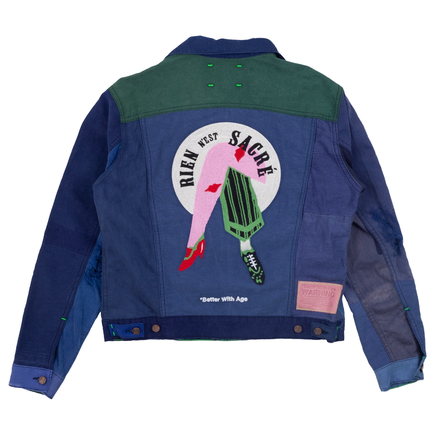 Better With Age Camion Reconstructed Trucker Jacket Blue