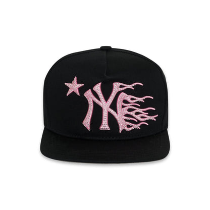 Hellstar NY Rhinestone Snapback Hat Black/Pink