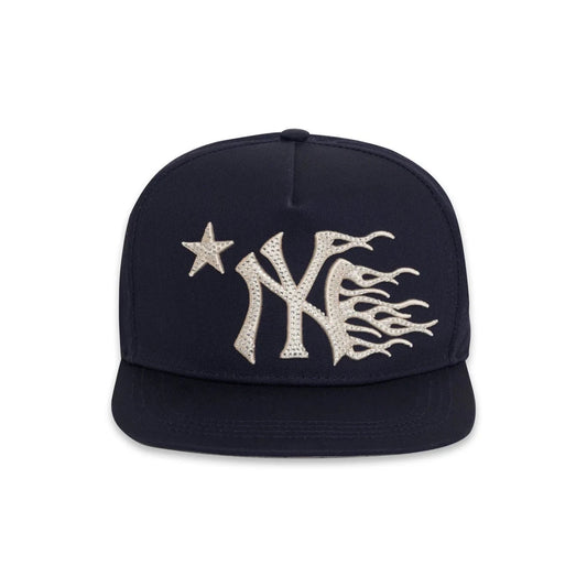 Hellstar NY Rhinestone Snapback Hat Navy