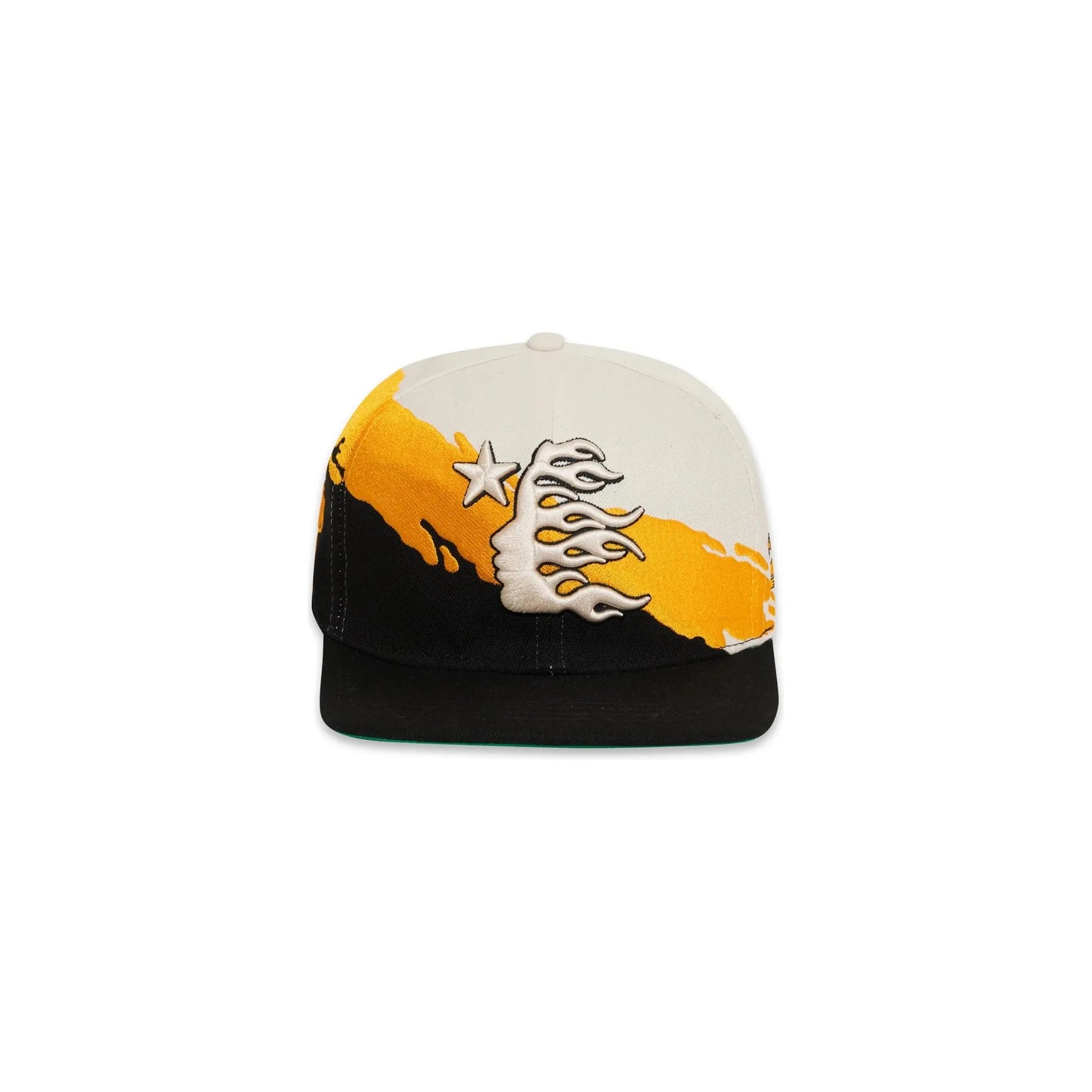 Hellstar Paintbrush Snapback Hat Black/Yellow/White