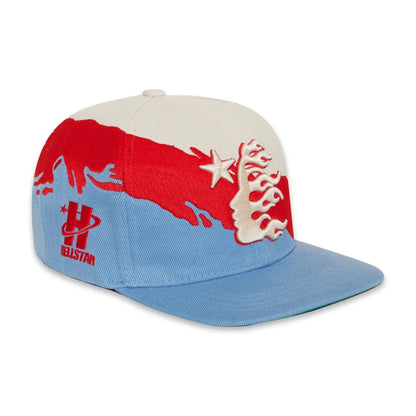 Hellstar Paintbrush Snapback Hat Red/Blue/White