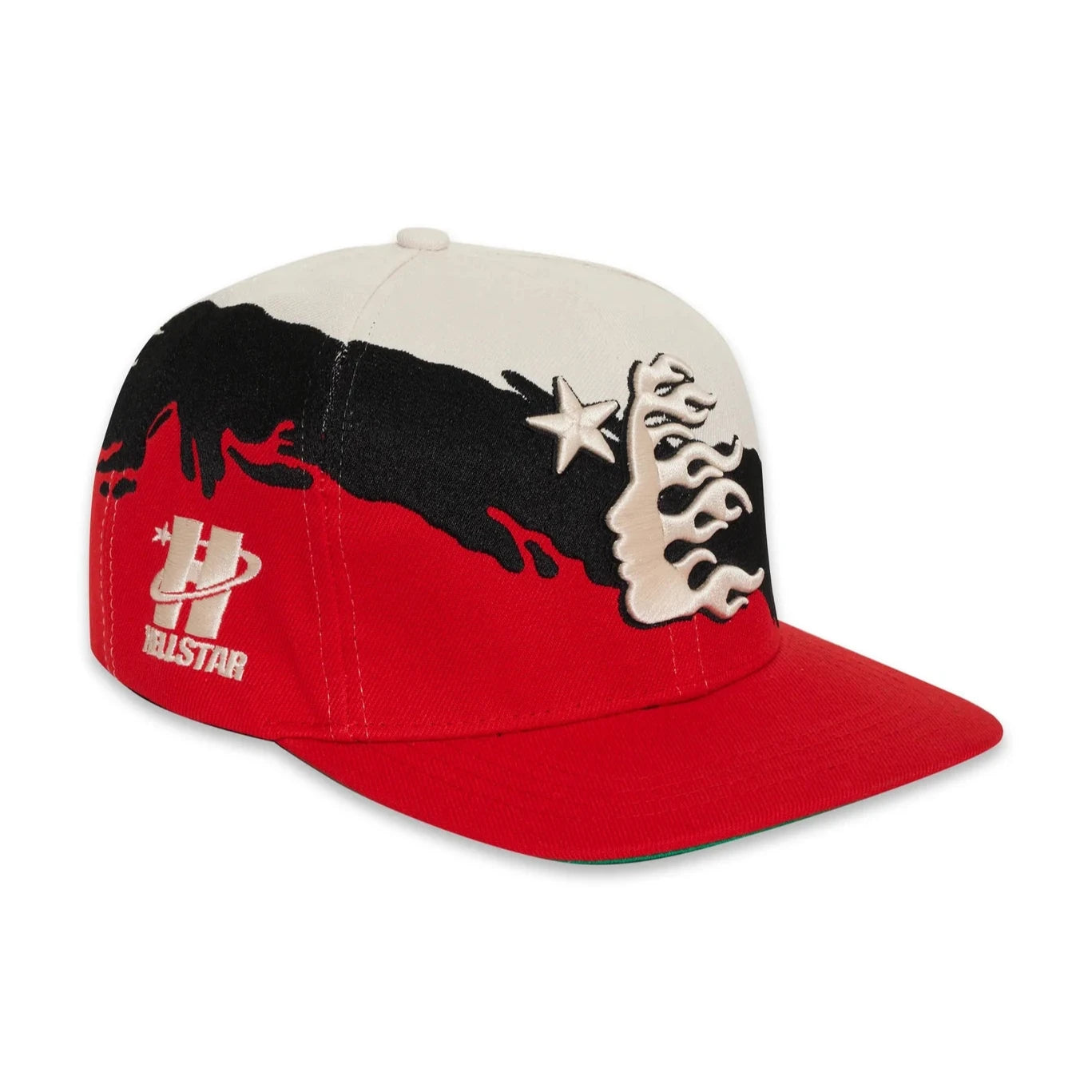 Hellstar Paintbrush Snapback Hat Red/Black/White