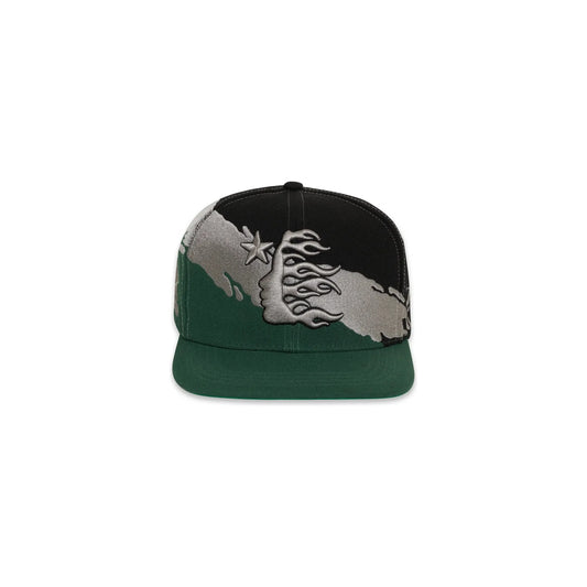 Hellstar Paintbrush Snapback Hat Black/Green/Grey