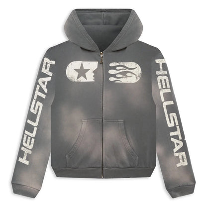 Hellstar Studios Zip-Up Hoodie Grey – Endless Supply Hellstar Studios Zip-Up Hoodie Grey – Endless Supply