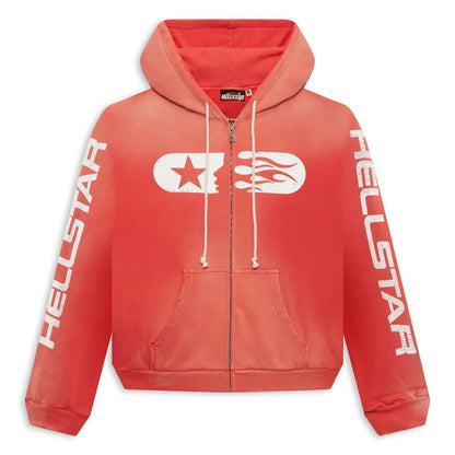 Hellstar Studios Zip-Up Hoodie Red