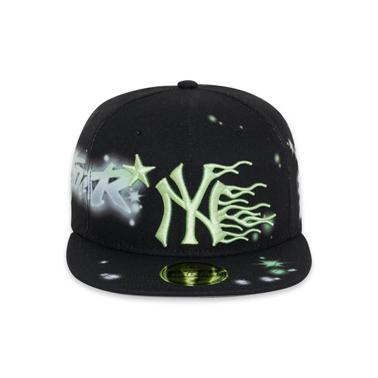 NY Graffiti Fitted Snapback Hat Black/Neon