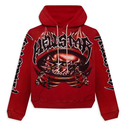 Hellstar Halloween Skeleton Airbrushed Hoodie Red