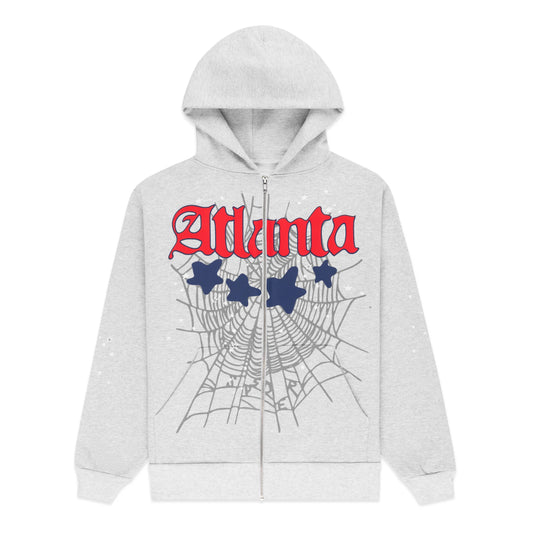 Sp5der Atlanta Full Zip Hoodie Heather Grey