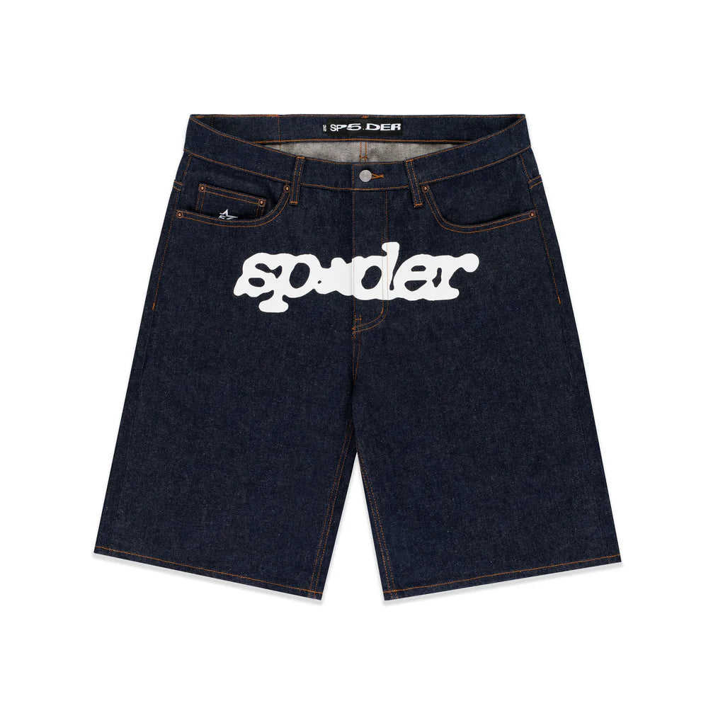 Sp5der V3 Logo Denim Short Indigo