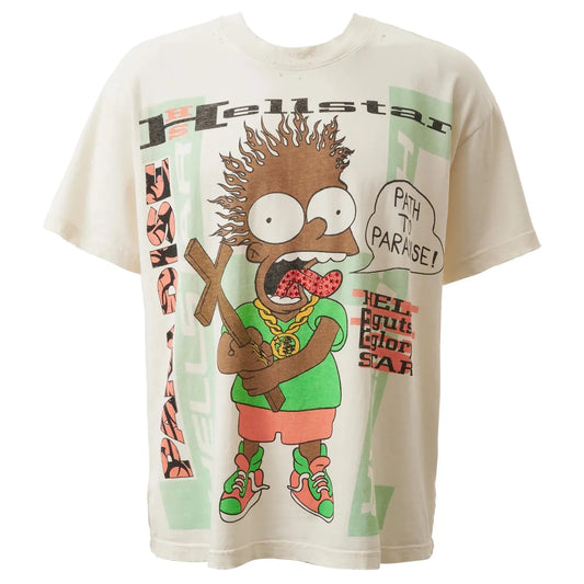 Hellstar Cartoon Cross T-Shirt White