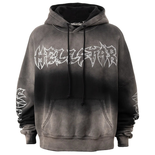 Hellstar Metal Logo Hoodie Washed Black