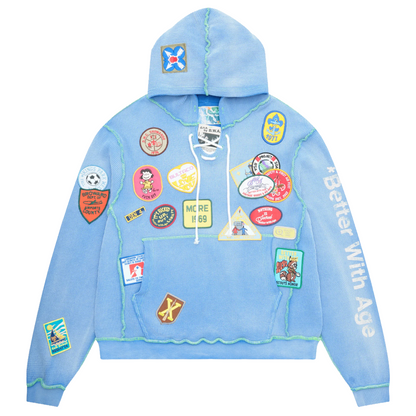 *Better With Age Gentlemen's Waffle Hoodie Blue